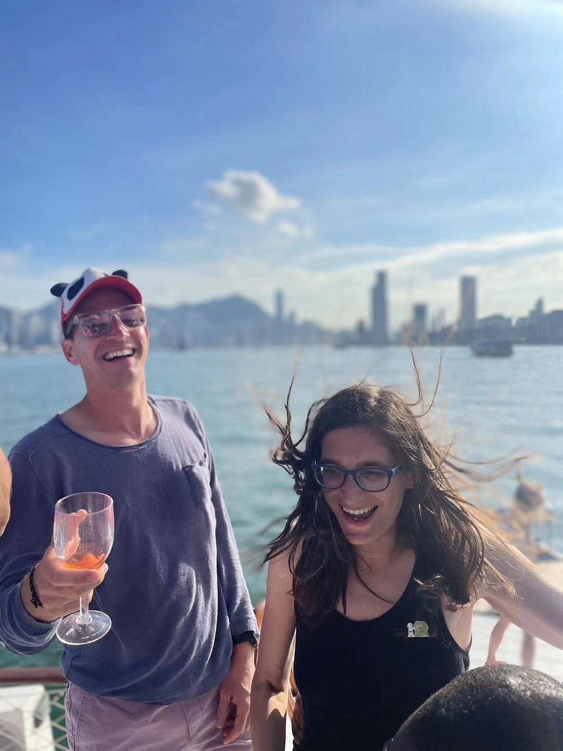 Guests enjoying a Hong Kong junk boat party
